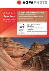 AGFA Hartie foto inkjet lucioasa AGFA Premium, 10x15 cm, 210 g/mp, 100 coli/top