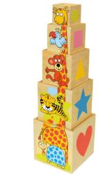 Bino Fa építőjáték, állatos torony