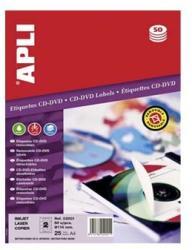 APLI ETICHETE AUTOADEZIVE CD/DVD APLI A4, 25 coli/top (960344)