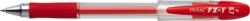 PENAC Pix cu gel PENAC FX-1, rubber grip, 0.7mm, con metalic, corp transparent - scriere rosie (P-BA1903-02F) - officeclass