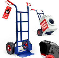 AVLift Molnárkocsi, kézikocsi 200 kg teherbírás, kék váz. A rakodó felület mérete 35x18 cm, felhajtható