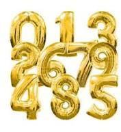  1. szám fólia lufi (35 cm), arany