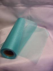  Mentakék organza dekorációs anyag - 47 cm széles, 10 méter hosszú - 318