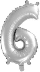  6. szám fólia lufi (35 cm), ezüst