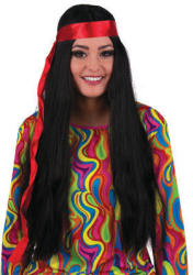  hippie paróka női, fekete (57304-E)