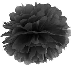  papír gömb / pom-pom (35 cm átmérő ) fekete