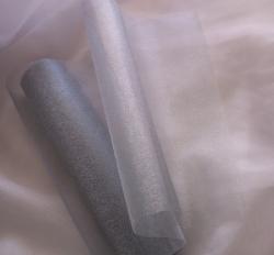  Ezüst organza dekorációs anyag - 47 cm széles, 10 méter hosszú-102