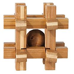 Fridolin Joc logic IQ din lemn de bambus Box with ball (Fr_17466) - mansarda-copiilor