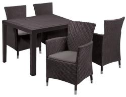 Keter Curver Quartet 4 fős kerti bútor garnitúra párnával QUARTET-GRAFIT