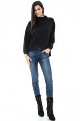 RohBoutique Bluza neagra `hi-low` - BR1216