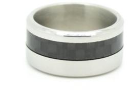  Acél gyűrű, közepén fekete betéttel