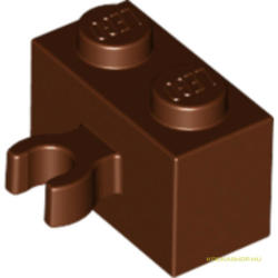 LEGO® Alkatrészek (Pick a Brick) Vörösesbarna 1x2 Módosított Elem Vízszintes Csatlakozóval 4215496
