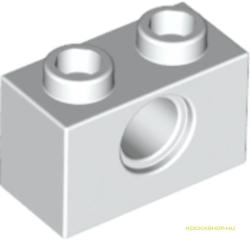LEGO® Alkatrészek (Pick a Brick) Fehér Technic 1X2 Elem, Lyukkal (használt) 370001h (370001h)