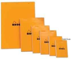  Clairefontaine Rhodia narancs jegyzetblokk, 80lap, kockás, 5, 2x7, 5cm (10200)