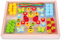 Bigjigs Toys Cukorkás, virágos színes gyöngyök (BJ636)