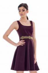 RohBoutique Rochie de ocazie cu broderie aurie - CLD045