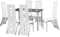 vidaXL Set masă și scaune de bucătărie, 7 piese, alb (242911)