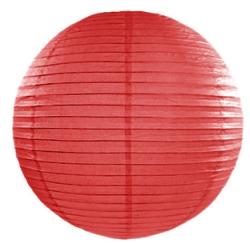  papír lampion gömb, 20 cm-es, piros