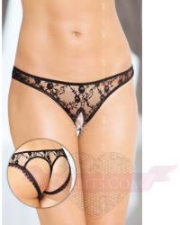 SoftLine alul és hátul nyitott szexi fekete csipke bugyi M/L