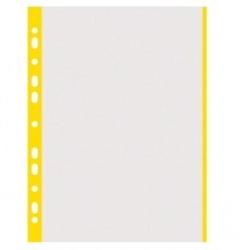 DONAU Folie protectie transparenta, cu margine color, 40 microni, 100 folii/set, DONAU - margine galbena (DN-1774100PL-11)