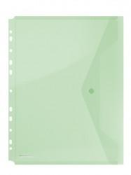 DONAU Folie protectie documente A4 portret, inchidere cu capsa, 4/set, 200 microni, DONAU - verde transparent (DN-8540001PL-06)