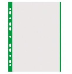 DONAU Folie protectie transparenta, cu margine color, 40 microni, 100 folii/set, DONAU - margine verde (DN-1774100PL-06)