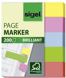 Sigel Jelölőcímke, papír, 5x40 lap, 12x50 mm, SIGEL "Brilliant Mini", vegyes szín (SIHN625) - officesprint