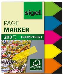 Sigel Jelölőcímke, műanyag, 5x40 lap, 12x45 mm, SIGEL "Nyilak", vegyes szín (SIHN613) - officesprint