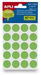 APLI Etikett, 19 mm kör, kézzel írható, színes, APLI, zöld 100 etikett/csomag (LCA2066) - officesprint