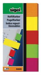 Sigel Jelölőcímke, papír, 5x40 lap, 20x50 mm, SIGEL "Neon", vegyes szín (SIHN650) - officesprint