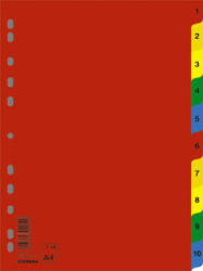 DONAU Regiszter, műanyag, A4, 1-10, DONAU, színes (D77120) - officesprint