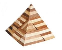 Fridolin Joc logic IQ din lemn bambus 3D Pyramid (Fr_17166) - mansarda-copiilor
