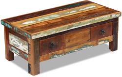 vidaXL Măsuță de cafea cu sertare, 90x45x35 cm, lemn solid reciclat (243321) Masa de cafea