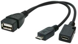 USB A(F)/B Micro-B(M) + Micro-B(F)power (USB Host/OTG kábel) A-OTG-AFBM-04