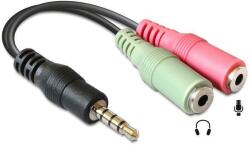 Jack 3.5 / 2 x Jack 3.5 elosztó kábel mikrofonos Delock 65344 4043619653447