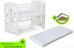 Klups Patut Klups Safari Giraffe Alb + Saltea 10 Mykids