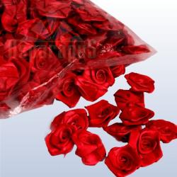 szatén rózsafej 2, 5 cm-es (50 db) piros