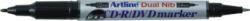 Artline CD/DVD-marker ARTLINE 841T, corp plastic, 2 capete, varfuri rotunde 0.4mm/1.0mm - negru (EK-841T-BK) - viamond
