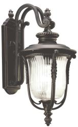 Kichler Aplică medie exterior Luverne, bronz/clar, H-46cm, 1x100W-E27, IP44, KL-LUVERNE2-M (KL-LUVERNE2-M)