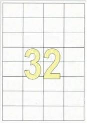 MOS Öntapadós etikett címke 50X36 mm A4 íven szegéllyel univerzális 32 db/ív, 3200 db/csomag