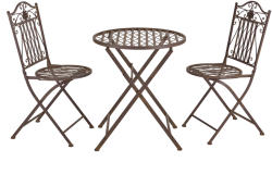 [casa.pro] Bisztró szett - körasztal 2 székkel - fém kerti bútor