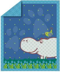 toTs Păturică bebe Sateen Hippo toT's smarTrike Hipopotam 100% bumbac satinat albastru (TO110201) Lenjerii de pat bebelusi‎, patura bebelusi