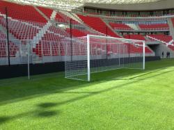 Tactic Sport FIFA, UEFA szabvány profilos Labdarúgókapu, hüvelyes versenykapu pár szabadon függő hálóhoz