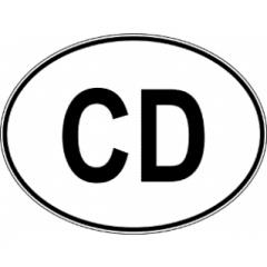  CD ovális fehér matrica