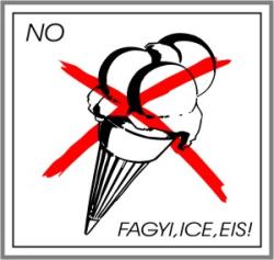  Fagylalttal bejönni tilos piktogramos kismatrica tábla