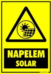 Napelem Solar figyelmeztető tábla matrica