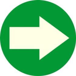  Első lépcsőfok jelölése a menekülési irányát mutató jellel fluor utánvilágító tábla matrica