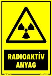 Radioaktív anyag figyelmeztető tábla matrica