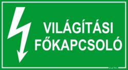  Világítási fökapcsoló tábla matrica