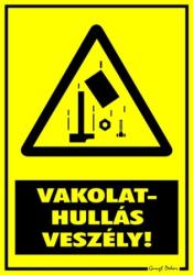  Vakolathullás veszély! ( szerszámos ) figyelmeztető tábla matrica